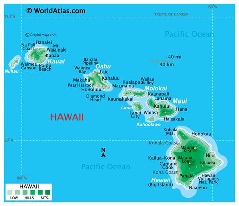 Hawaii Maps Including Outline and Topographical Maps  Worldatlas.com
