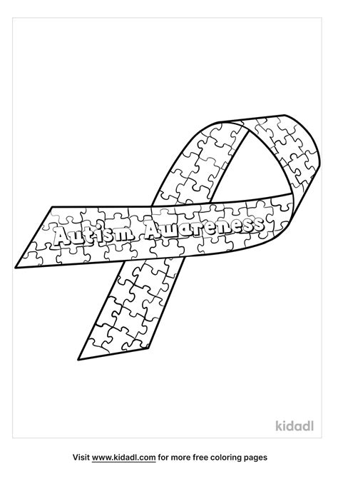 Free Autism Ribbon Coloring Page Coloring Page Printables Kidadl
