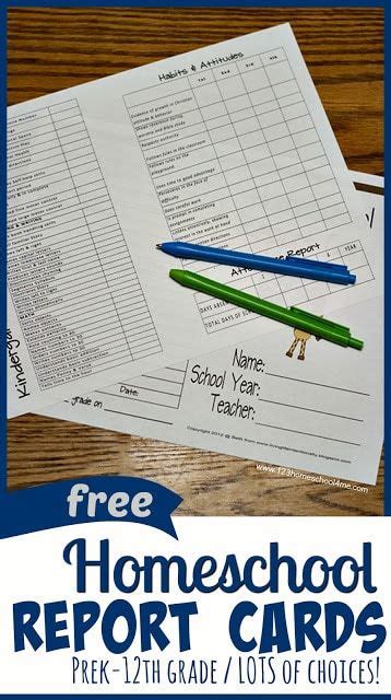 Free Printable Homeschool Report Card Template Homeschool Elementary
