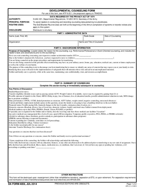 Fillable Online Developmental Counseling Form New Ncoer Fax Email