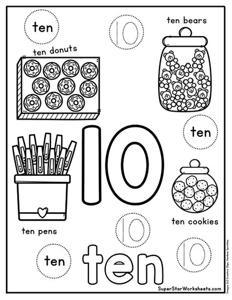 Number 10 Worksheet Worksheets For Kindergarten