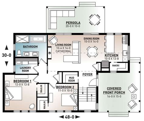 House Plan 034 01205 Contemporary Plan 1200 Square Feet 2 Bedrooms