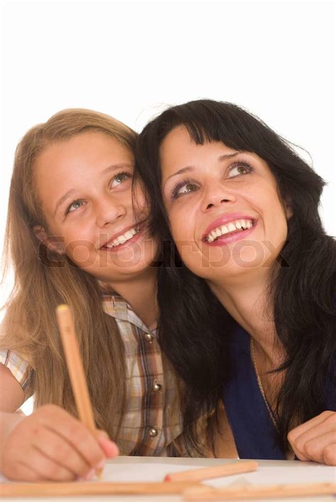Mutter Mit Ihrer Tochter Stock Bild Colourbox