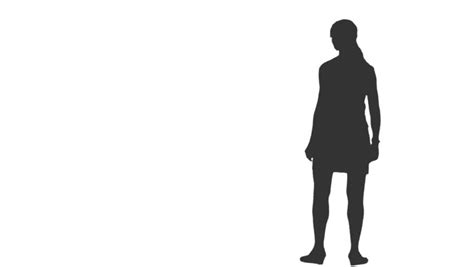 Silhouette Of Walking Woman Side View Full Hd Footage With Alpha