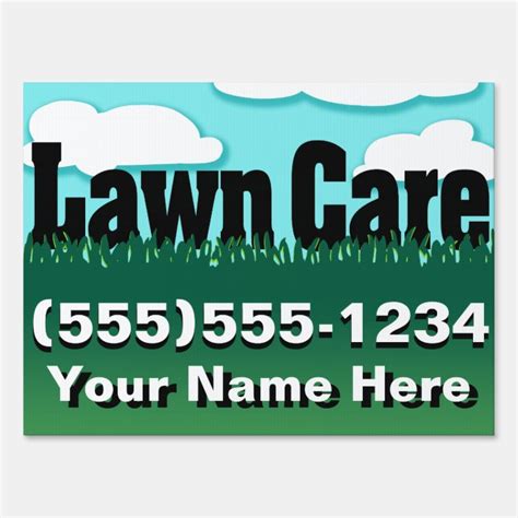 Lawn Care Landscaping Grass Mowing Advertising Yard Sign Zazzle