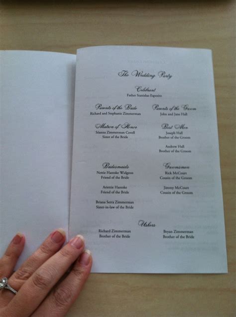 catholic wedding program template