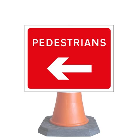 Pedestrians Arrow Left Cone Sign Cns 7018 Cone Sold Separately