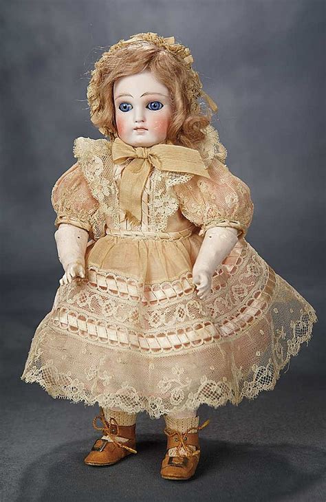 Very Beautiful Sonneberg Bisque Closed Mouth Doll With Fine Original Costume