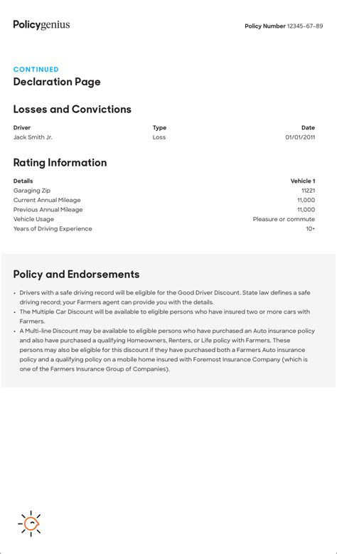Understanding Your Car Insurance Declarations Page - Policygenius