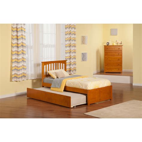 Mission Twin Extra Long Bed With Footboard And Twin Extra Long Trundle