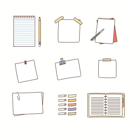 Different Types Of Notes Hand Drawn Style Vector Design Illustrations