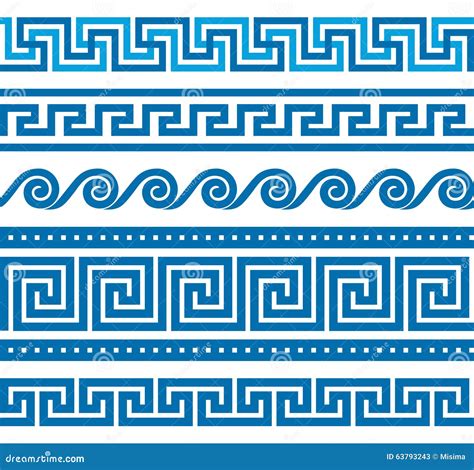 Set Of Vector Greek Borders Stock Vector - Image: 63793243