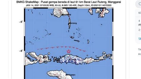 Gempabumi terkini (m ≥ 5.0). Gempa Bumi Terkini, Gempa 4,6 Mengguncang Ruteng Manggarai ...