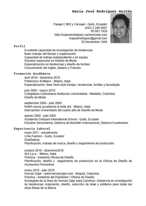 Curriculum En Español Ejemplos Richard Torres Ejemplo De Carta