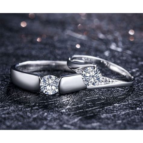 Unique His And Hers Promise Rings Set For 2 With Engraving Personalized