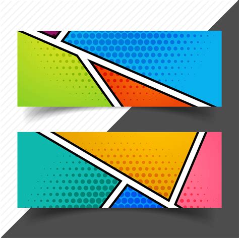 Abstract Empty Header Set Template Colorful Design 245113 Vector Art At