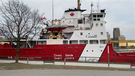 Canadian Coast Guard Ship Griffon Departing Windsor Ontario Riverfront