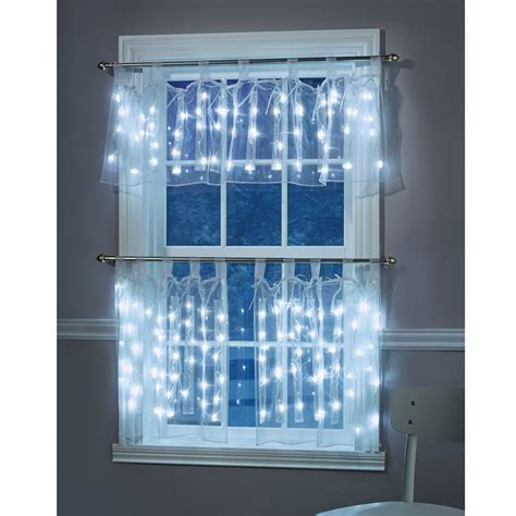 The Illuminated Sheer Cafe Curtains Hammacher Schlemmer Homemade