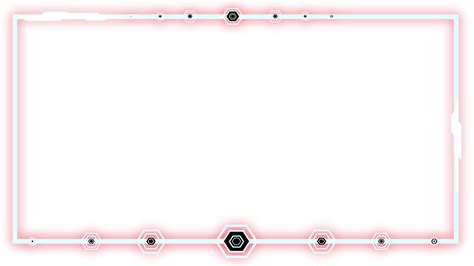 Red Sci Fi Border Png With Cyan Hexagon And Futuristic Hologram Concept
