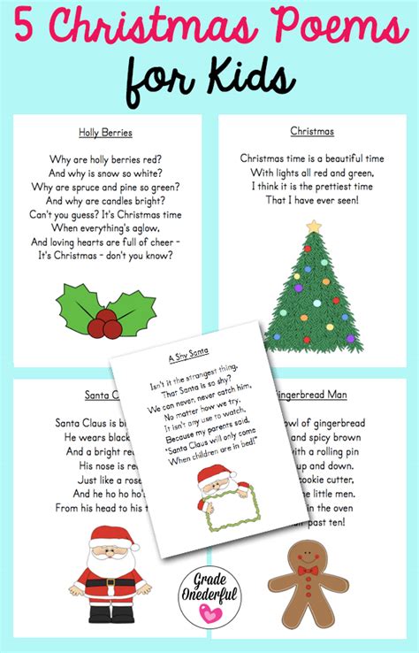 Christmas Poems For Young Children Grade Onederful