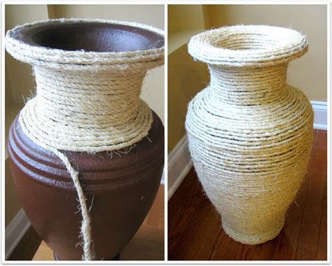 Diy Natural Rope Covered Vase Vase Vases Decor Cheap