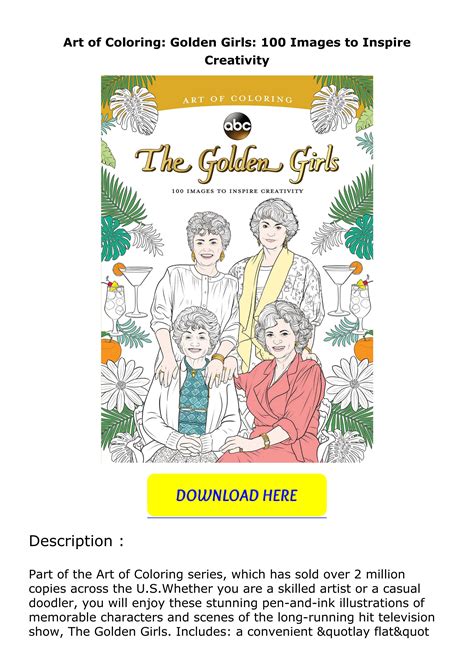 Download ⚡️pdf ️ Art Of Coloring Golden Girls 100 Images To Inspire
