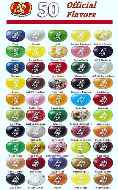 Jelly Belly 50 Flavor Chart By Hqr Syd Via Flickr Jelly Bean Game