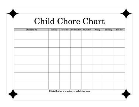 Free Blank Chore Chart Printable