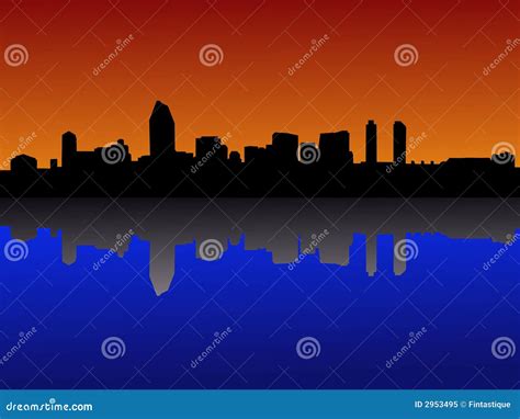 San Diego Skyline Silhouette Cartoon Vector 79190761