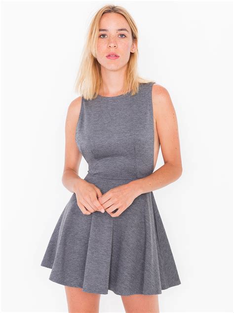 Ponte Sleeveless Skater Dress American Apparel