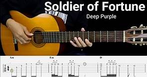 Soldier of Fortune - Deep Purple - Fingerstyle Guitar Tutorial TAB Chords Lyrics
