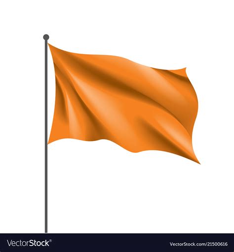 Waving The Orange Flag On A White Background Vector Image