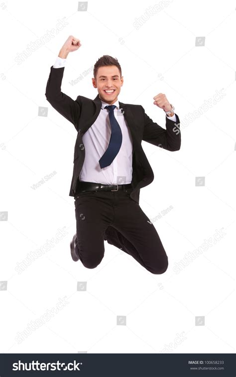 Excitement Business Isolated Shot Extremely Excited Stock Photo