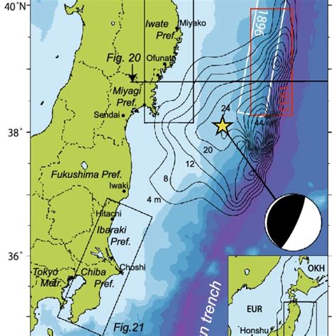 Map Of Northern Honshu Where The 2011 Tohoku Earthquake Caused Tsunami