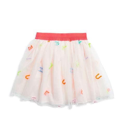 Billieblush Pink Letter Detail Tulle Skirt 4 12 Years Harrods UK