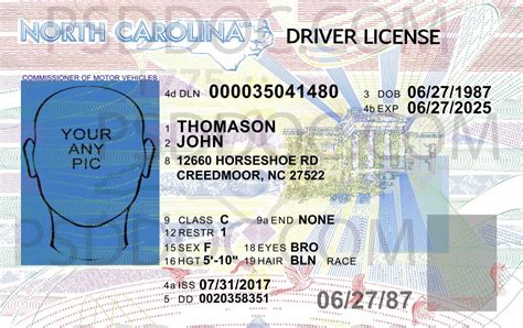 Usa North Carolina Driver License Front Back Sides Psd Store