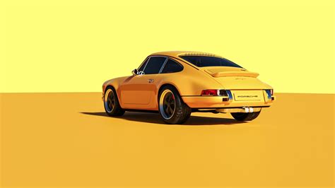 Wallpaper Yellow Background Car Vehicle Porsche Yellow Cars