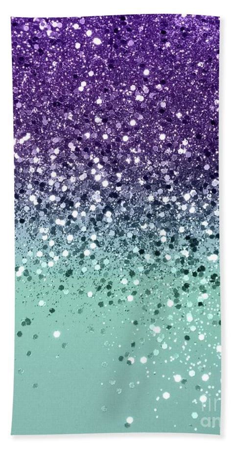 Purple Teal Mermaid Ocean Glitter 1 Faux Glitter Shiny Decor Art