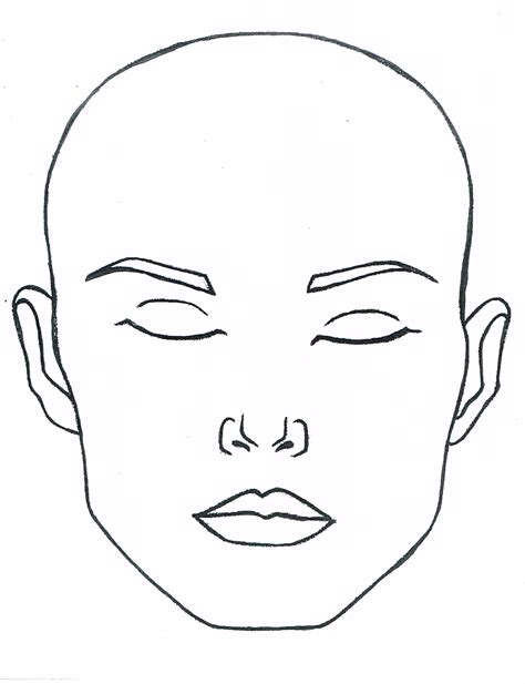 Blank Closed Eyes Face To Print And Laminate Or Paint For Menu Master