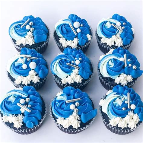 Blue Cupcakes Baby Boy Cupcakes Baby Shower Cupcakes Cupcakes For