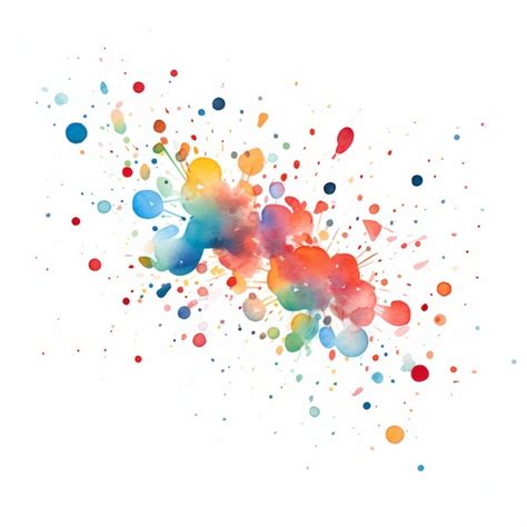 Premium Ai Image Colorful Watercolor Paint Splashes On White