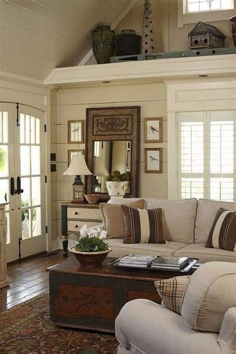 For furniture, we can try to use white furniture such as white. Amazing Rustic Farmhouse Living Room Decoration Ideas 01 ...