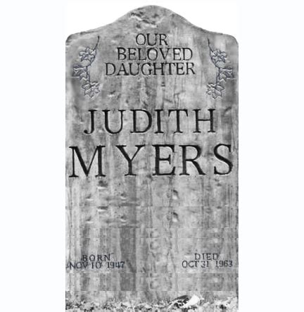 Judith Myers Tombstone Decal Indoor Outdoor