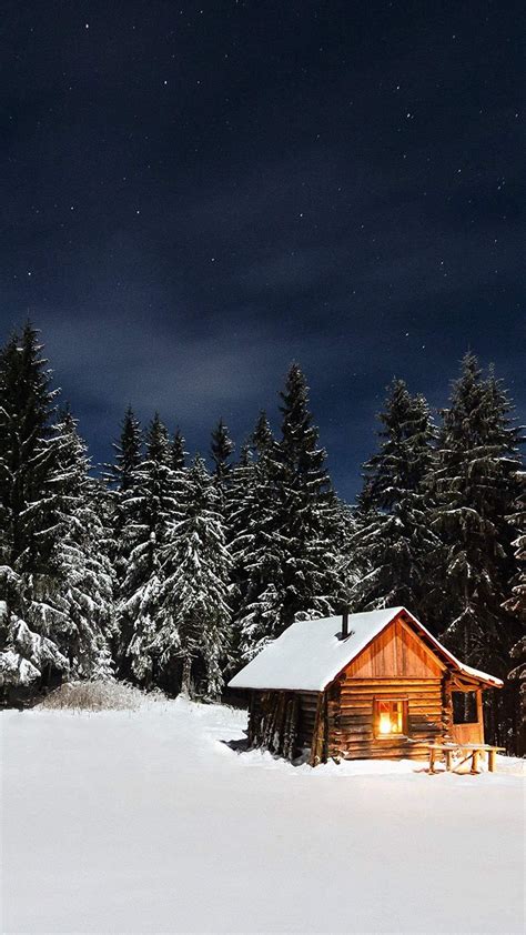 Winter Cabin Phone Wallpapers Wallpaper Cave