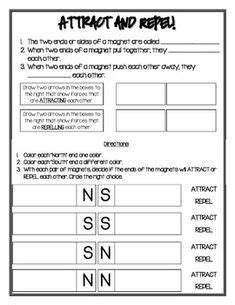 3rd grade, 4th grade, 5th grade. 3rd grade, 4th grade Science Worksheets: Attract or repel ...
