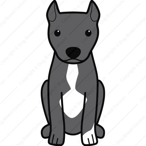 Download American Pitbull Terrier Cropped Ears Pitbull Cartoon
