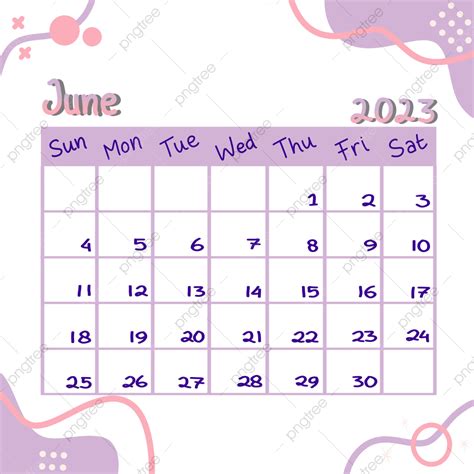 Handwriting Calendar June Pastel Purple Theme Clipart Calendar Png Transparent