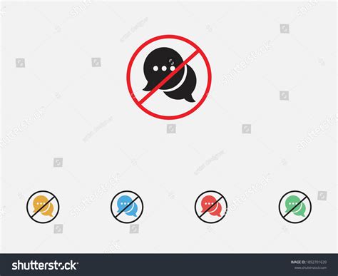 No Chat Sign No Talking Sign Stock Vector Royalty Free 1892701639 Shutterstock