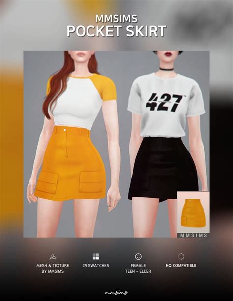 Mmsims — S4cc Mmsims Pocket Skirt Download Patreon Skirts With