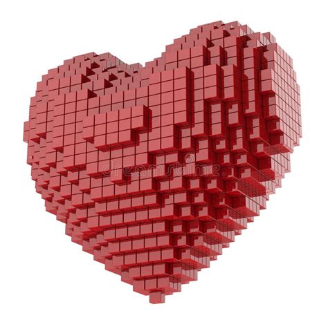 Voxel Or Pixel Heart Symbol Stock Illustration Illustration Of